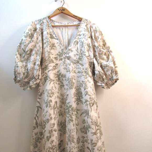 Zimmermann Linen Dress in Bird Toile Print - Picture 5 of 8